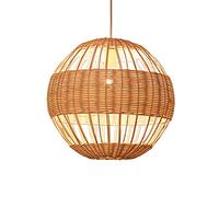 Lampada a sospensione vintage giapponese in rattan, E27, lampada a sospensione per casale, decorazione creativa per soggiorno e camera da letto, design unico, illuminazione domestica bohémien