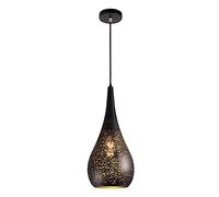 Lampada a Sospensione Vintage in Mosaico Nero Loft, Ristorante, caffetteria, Bar, Illuminazione soffitto Industriale in Stile moresco con Paralume in Ferro, Lampada a Sospensione a Testa Singola E27