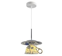Lampada A Sospensione Vintage In Porcellana Blu E Bianca, Lampada A Sospensione Creativa A Forma Di Tazza Da Caffè In Ceramica, Apparecchio Di Illuminazione In Stile Chinoiserie Di Metà