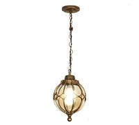 Lampada a Sospensione Vintage in Stile mediterraneo, in Alluminio, Impermeabile, con Globo di Vetro, Lampada a Sospensione, lampadario da soffitto Esterno Antipioggia per Villa Continentale, padi