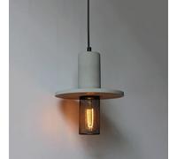 Lampada a sospensione vintage industriale in cemento - paralume in rete metallica per cucina, sala da pranzo, camera da letto, ingresso - design retrò bianco sabbia, decorazione moderna