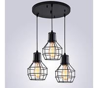 Lampada a Sospensione Vintage Industriale, lampadario retrò Industriale, Illuminazione per Interni, Paralume in Gabbia di Metallo Geometrico, Luce con Attacco E27 per corridoio, Camera da Letto (1 x