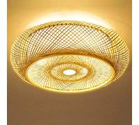 Lampada a sospensione vintage Lampada a sospensione naturale Plafoniere in bambù Lampadari creativi fatti a mano E27 Lampada a sospensione Sala da pranzo Camera da letto Illuminazione a soffitto