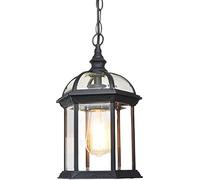 Lampada a sospensione vintage per esterni, 1 luce da 34,8 cm, lanterna da appendere per veranda, patio, ingresso (nero sabbia)
