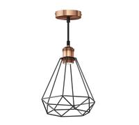Lampada a sospensione vintage RETRA bronzo attacco E27 Paralume a gabbia