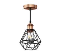 Lampada a sospensione vintage RETRA con paralume a gabbia in bronzo + lampada [EEK: E]