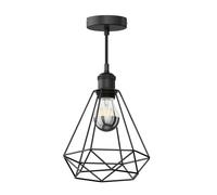 Lampada a sospensione vintage RETRA con paralume a gabbia nero + lampada LED [EEK: E]