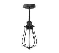 Lampada a sospensione vintage RETRA nera attacco E27 Paralume a gabbia nero
