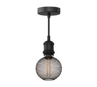 Lampada a sospensione vintage RETRA nera in 27 LED G120 extra bianco caldo