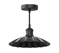 Lampada a sospensione vintage RETRA nero attacco E27 Paralume con bordo ondulato