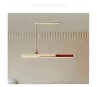 Lampada a Sospensione Walnut Butter per Ristorante, Minimalista, per Tavolo da Pranzo, bancone Bar Francese, Illuminazione Moderna a Striscia per Sala da tè (6277 120CM -1)