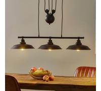 Lampada a sospensione Westinghouse Iron Hill, nera, a 3 luci, E27 Westinghouse