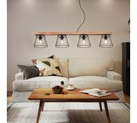 Lampada a Sospensione Wood Tavolo da Pranzo 4 Fiamma Gabbia E27 H 150 CM [EEK: Non valutato]