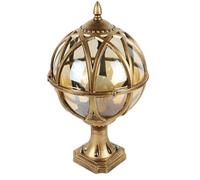 Lampada a Sospensiper Esterni, Luci a Colonna, Tradizionale Palo da Giardino Impermeabile, Confezida 1 Lanterna da Palo in Bronzo Nero con Base Di Montaggio su Molo,Pida Esterno con Vetro Sfericor Gia