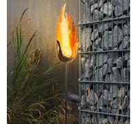 Lampada a Spiedo da Giardino Solare LED Fiaccola Effetto Fuoco Altezza 93,5 CM