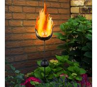 Lampada a Spiedo da Giardino Solare LED Fiaccola Effetto Fuoco Altezza 93,5 CM