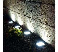 Lampada a Spiedo Esterni Solare da Pavimento Chiodi Acciaio Inox LED 4er Set