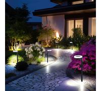 Lampada a Spiedo Esterni Solare LED Chiodi Up Down Nero Decorazione Giardino 6x