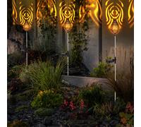 Lampada a Spiedo Luce per Esterni Solare LED Effetto Rame Acciaio Inox Garten 3x