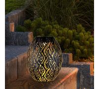 Lampada a Spiedo Luce Solare Terrazza Batteria IP44 Nero Oro 1x LED [EEK: Non valutato]