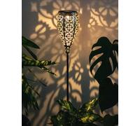 Lampada a Spiedo Solare Zone All'Aperto Patio Chiodi Oro Nero LED