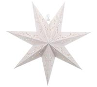 Lampada a Stella di Carta Origami Bianca per Natale e Avvento | Decorazione Boho Sospesa, Taglio a Sette Punte, Luce Diffusa, per Ganci a Soffitto e Vetri