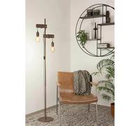 Lampada a stelo Eglo Townshend 4 2 luci Nero Marrone antico E27 10 W Nero-marrone