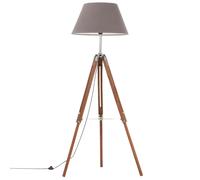 Lampada a Treppiede Marrone e Grigio in Legno di Teak 141 cm