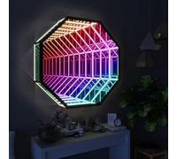Lampada a Tunnel Infinity Mirror LED (358 Effetti Di Illuminazione),App + Telecomando,Lampada a Specchio Infinity Multicolore,Luce Che Cambia Colore per Casa,Camera Da Letto,Bar per Feste,B-50cm/20in