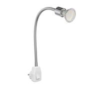 ledscom.de Lampada a zoccolo LESCH Lampada da lettura a collo d'oca, interruttore, cromo in U10 Lampada LED PAR2,076W 206lm 110° bianco