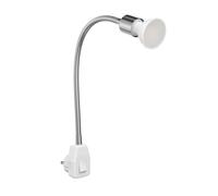 ledscom.de Lampada a zoccolo LESCH Lampada da lettura a collo d'oca, interruttore, cromo incl. lampada GU10 LED 4,888W 450lm 100° bianco