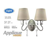 LAMPADA ABAT-JOURS 2 LUCI GRIGIO APPLIQUE DA PARETE 3727 CM NAP-674730