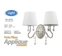 LAMPADA ABAT-JOURS IN METALLO 2 LUCI APPLIQUE DA PARETE 3727 CM NAP-674778