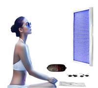Lampada abbronzante con luce blu da 460 nm per terapia del corpo con supporto regolabile, illuminazione ampia area per uso interno, 646 LED, abbronzatura sicura a casa, timer intelligente