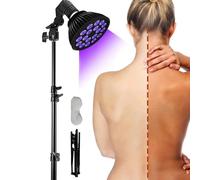 Lampada Abbronzante Con Maschera Per Gli Occhi E Treppiede (38,5-78,7 Pollici), 18 Led Dispositivo Abbronzante Domestico, Lampada Da Terra A Luce Viola Da 54 W, Per Corpo E Viso, Bronzo Tutto L'Anno