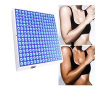 Lampada abbronzante, lampada solare per viso e corpo da 45 W con gancio ad anello sospeso e benda, lampada per terapia completamente blu da 460 nm Lampada abbronzante per pelle a LED con 225 LED