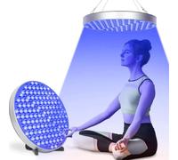 Lampada Abbronzante per Uso Domestico, Lampada Abbronzante per Il Viso da 50 W con 225 LED E Maschera per Gli Occhi, Lunghezza D'onda di 460 NM E 2 Metodi di Sospensione, per Uso su Viso E Corpo