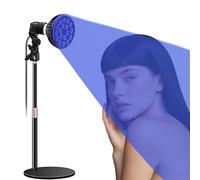 Lampada abbronzante per viso e corpo: 18 LED con terapia della luce blu da 54 W e lunghezza d'onda 460 nm, base e supporto regolabili in altezza, E27, occhiali autoabbronzanti per uso domestico