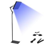 Lampada abbronzante Solarium per casa, 45 W, 225 LED, 460 NM, luce blu abbronzante per viso e corpo, lampada solare abbronzante con supporto regolabile e pieghevole, luce diurna per casa