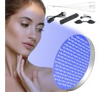 Lampada abbronzante Solarium per la casa, 250 LED 460 NM, luce abbronzante portatile per viso e corpo, luce solare rotonda con supporto pieghevole e gancio sospeso (argento)