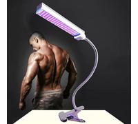 Lampada Abbronzante UVA Regolabile, Lampada Abbronzante Facciale con Base a Clip E Design Temporizzato, Luce Abbronzante a LED a Luce Blu Completa per Viso e Corpo