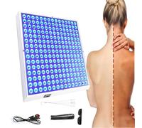 Lampada Abbronzante Viso 460nm, Lampada Abbronzante Autoabbronzante Blu da 45W con 225 LED, Lampada Solare per Viso E Corpo con Gancio E Occhiali Protettivi, Supporto Regolabile, per Viso