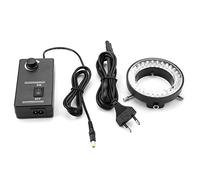 Lampada ad anello a LED per microscopio, telecamera a microscopio da 3,5 W perline 56LED Lampada ad anello con regolazione della luminosità della sorgente luminosa 100-240V(EU)