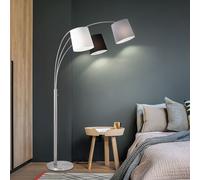 Lampada ad Arco Soggiorno Piantana Nero Bianco Grigio Piantana Tre Fuochi Stoffs [EEK: Non valutato]