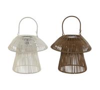 Lampada ad energia solare Home ESPRIT Bianco Marrone 31 x 31 x 30 cm [2 Unità