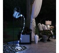 Lampada ad innesto solare a LED a forma di annaffiatoio da esterno grigio argento faretto lampada da terra design nero Spike Globo 33652