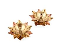 Lampada ad olio in ottone profondo Diya indiano lampada a olio Diwali Puja lampada Akhand Lotus Diya (2)