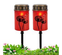Lampada al cimitero, luci gravi per il cimitero | Set di lampada da tè senza fiamma di 2 | PARTE LED IMPREPERSIR LED DECORAZIONI LUCI PER CIMETERIA GARDIN