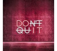 Lampada al neon,Do It Don't Quit Neon Sign per la parete,USB Powered Interruttore Regolabile Luminosità LED Neon Luci,per la decorazione della parete,Home Gym Game Room Decor (rosso)