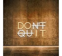 Lampada al neon,Do It Don't Quit Neon Sign per la parete,USB Powered Interruttore Regolabile Luminosità LED Neon Luci,per la decorazione della parete,Home Gym Game Room Decor (Bianco caldo)